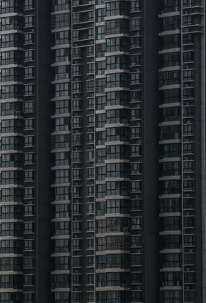 black and white concrete building