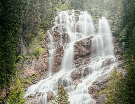 water falls in the forest